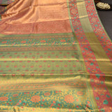 Multicolor Kanjivaram Silk Saree With Meenakari Bird And Floral Weave