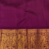 Silver Grey And Magenta Kanjivaram Silk Saree With Gold Zari Woven Border