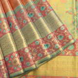 Multicolor Kanjivaram Silk Saree With Meenakari Bird And Floral Weave
