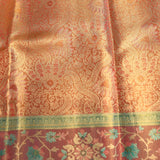 Multicolor Kanjivaram Silk Saree With Meenakari Bird And Floral Weave