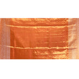 Rust Orange With Gold Floral Zari Checks Weave Kanjivaram Silk Saree