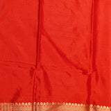 Red Gold Zari Floral Jaal Pure Silk Banarasi Saree With Heavy Woven Border