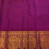 Royal Blue Kanjivaram Silk Saree With Magenta-Gold Zari Border