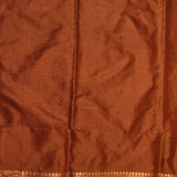 Rust Brown Copper Zari Floral Jaal Pure Silk Banarasi Saree With Heavy Woven Border