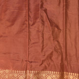 Deep Maroon Copper Zari Floral Jaal Pure Silk Banarasi Saree With Shikargah Motifs And Heavy Woven Border