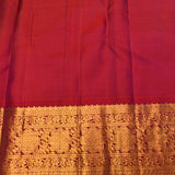 Navy Blue Kanjivaram Silk Saree With Red-Gold Zari Paisley Border