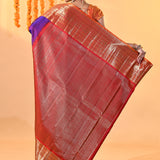 Purple With Gold Zari Border & Maroon Pallu Kanjivaram Silk Saree