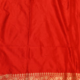 Bright Red Gold Zari Floral Butti Pure Silk Banarasi Saree With Heavy Woven Border