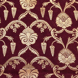Deep Purple And Mustard Gold Zari Floral Jaal Pure Silk Banarasi Saree With Contrast Pallu