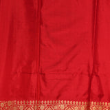 Bright Red Gold Zari Floral Butti Pure Silk Banarasi Saree With Heavy Woven Border