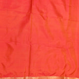 Orange Red Gold Zari Floral Butti Pure Silk Banarasi Saree With Heavy Woven Border