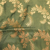 Sage Green Copper Zari Floral Jaal Pure Silk Banarasi Saree With Heavy Woven Border