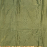 Sage Green Copper Zari Floral Jaal Pure Silk Banarasi Saree With Heavy Woven Border