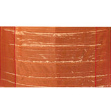 Golden Red With Gold Zari Floral Pattern On Kanjivaram Tissue Saree