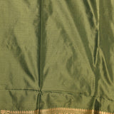 Olive Green Copper Zari Floral Jaal Pure Silk Banarasi Saree With Heavy Woven Border