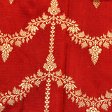 Red Gold Zari Floral Jaal Pure Silk Banarasi Saree With Heavy Woven Border