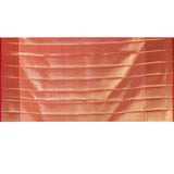 Off-White Kanchipuram Silk Saree With Multicolor Woven Jaal And Rust Gold Border