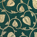 Emerald Green Gold Zari Floral Jaal Pure Silk Banarasi Saree With Heavy Woven Border