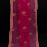 Magenta Pink Designer Saree With Embroidered Floral Booti & Sequin Border