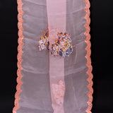 Pink Kanjivaram Saree With Pichwai Cow Motif Appliqué And Mirror Zigzag Border