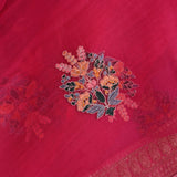 Magenta Pink Designer Saree With Embroidered Floral Booti & Sequin Border