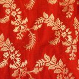 Red Gold Zari Floral Jaal Pure Silk Banarasi Saree With Heavy Woven Border