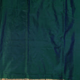 Bottle Green Gold Zari All Over Floral Jaal Pure Silk Banarasi Saree With Heavy Zari Border