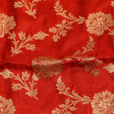 Red And Gold Zari All Over Floral Jaal Pure Silk Banarasi Saree With Heavy Zari Border And Gold Pallu