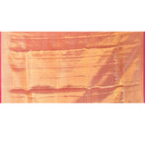 Golden Orange With Pink Border & Floral Zari Weave Kanjivaram Silk Saree