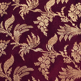 Purple And Pink Gold Zari All Over Floral Jaal Pure Silk Bridal Banarasi Saree With Contrast Zari Border