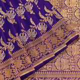 Royal Purple Gold Zari All Over Floral Jaal Pure Silk Banarasi Saree With Heavy Zari Border