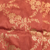 Terracotta Pink Gold Zari All Over Floral Jaal Pure Silk Banarasi Saree With Heavy Zari Border