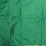 Bottle Green Gold Zari Floral Jaal Pure Silk Banarasi Saree With Heavy Woven Border