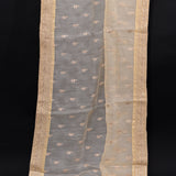 Cream Beige Organza Saree With Self Tone Gold Thread Floral Butti & Heavy Zardozi Sequin Border