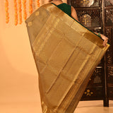 Opulent Gold With Woven Zari Pallu And Forest Green Accents Kanjivaram Silk Saree