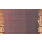 Teal Green With Gold Zari Butti And Bronze Woven Pallu Kanjivaram Silk Saree