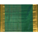Bottle Green With Gold Zari Temple Elephant Border On Kanjivaram Silk Saree