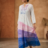 Off-White Abstract Printed Satin Silk Kurti