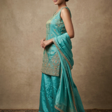 Light Sea Green Tissue Silk Kurta Set