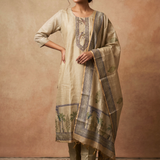Earthy Pastel Green Chanderi Silk Kurta Set
