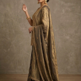 Dark Earthy Green Tissue Silk Embroidered Sharara Set