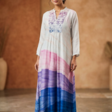 Off-White Abstract Printed Satin Silk Kurti
