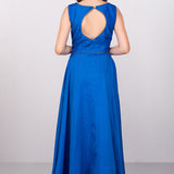 Royal Blue Gold Medallion Anarkali Set