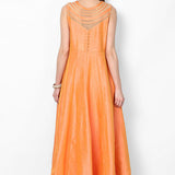 Peach Blossom Gold Embroidered Anarkali Set