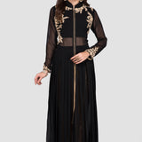 Noir Gold Embroidered Indo Western Gown