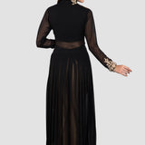 Noir Gold Embroidered Indo Western Gown