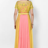 Citrine Blush Colorblock Anarkali Set