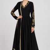 Onyx Gold Embroidered Palazzo Set