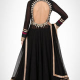 Ebony Gold Vine Sheer Anarkali Set