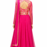 Magenta Gold Vine Anarkali Set